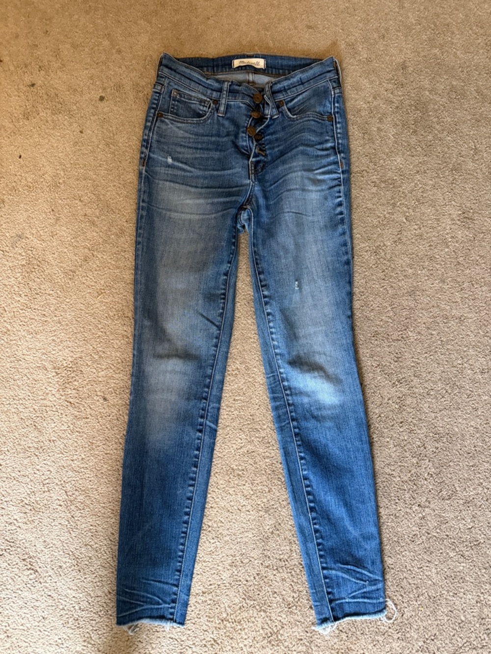 Madewell Women’s Blue High-Rise Button-Fly Skinny Jeans